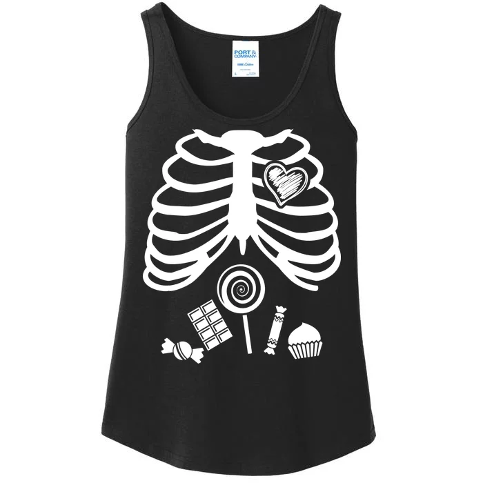 Candy X-Ray Skeleton Rib Cage Ladies Essential Tank