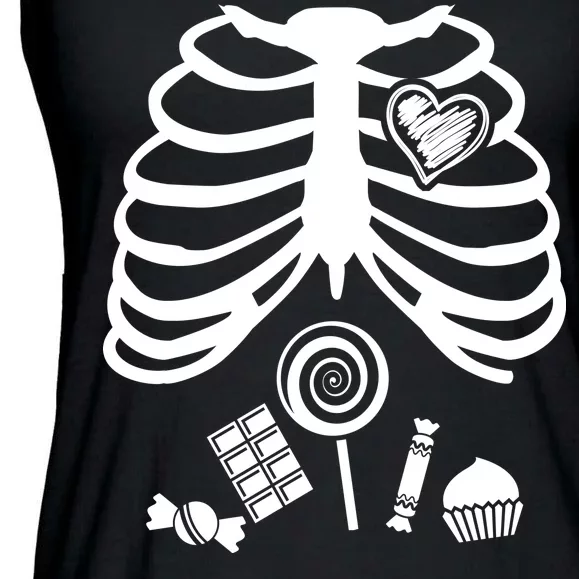 Candy X-Ray Skeleton Rib Cage Ladies Essential Flowy Tank