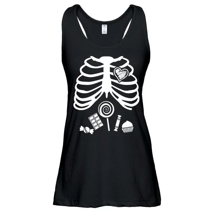 Candy X-Ray Skeleton Rib Cage Ladies Essential Flowy Tank