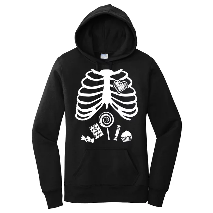 Candy X-Ray Skeleton Rib Cage Women's Pullover Hoodie