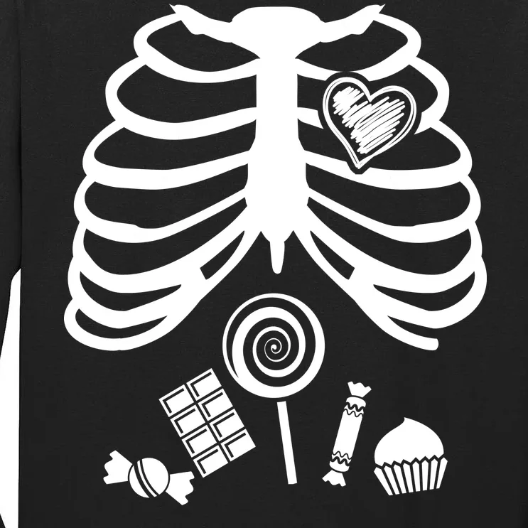 Candy X-Ray Skeleton Rib Cage Tall Long Sleeve T-Shirt