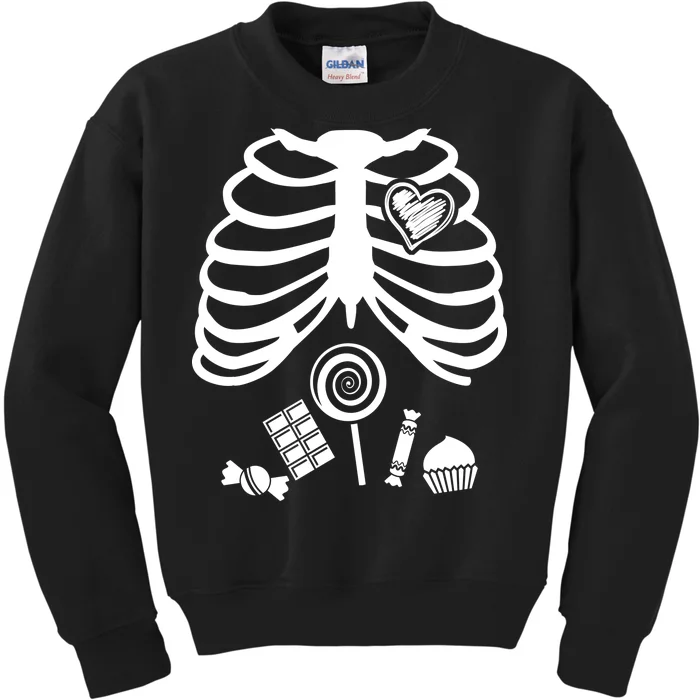 Candy X-Ray Skeleton Rib Cage Kids Sweatshirt