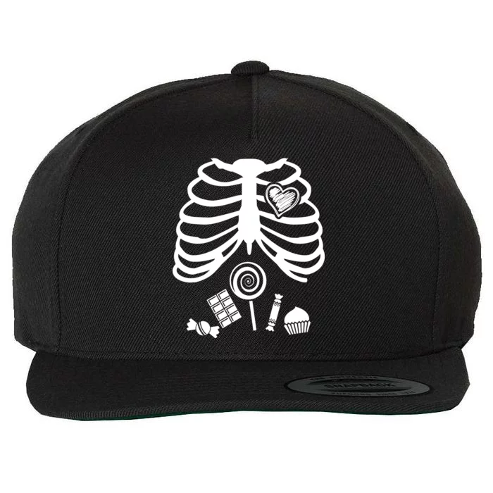 Candy X-Ray Skeleton Rib Cage Wool Snapback Cap