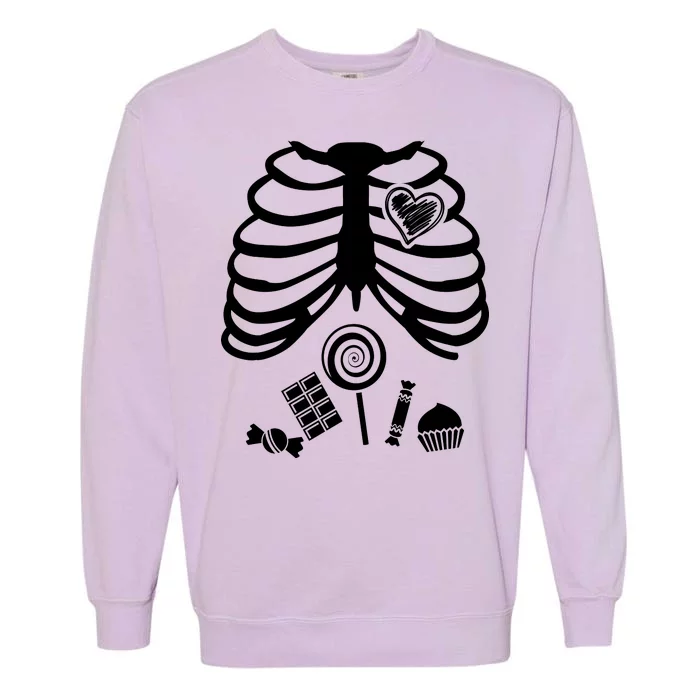 Candy X-Ray Skeleton Rib Cage Garment-Dyed Sweatshirt