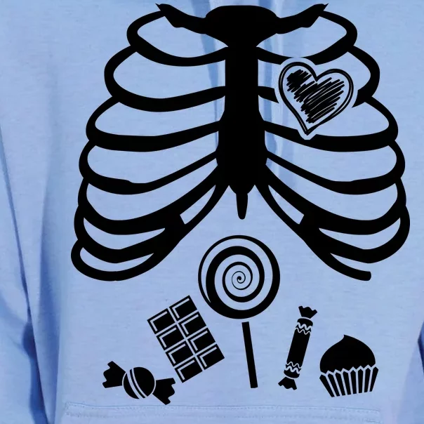 Candy X-Ray Skeleton Rib Cage Unisex Surf Hoodie