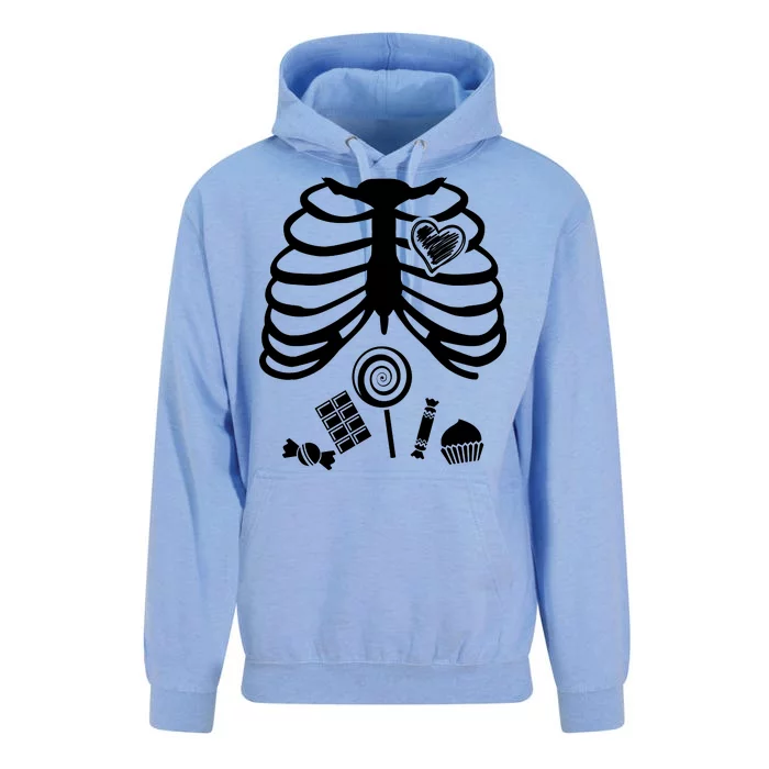 Candy X-Ray Skeleton Rib Cage Unisex Surf Hoodie