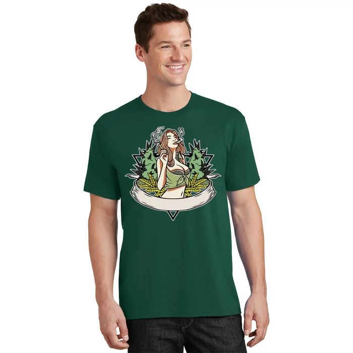 Cannabis Lady Smoking Pot T-Shirt