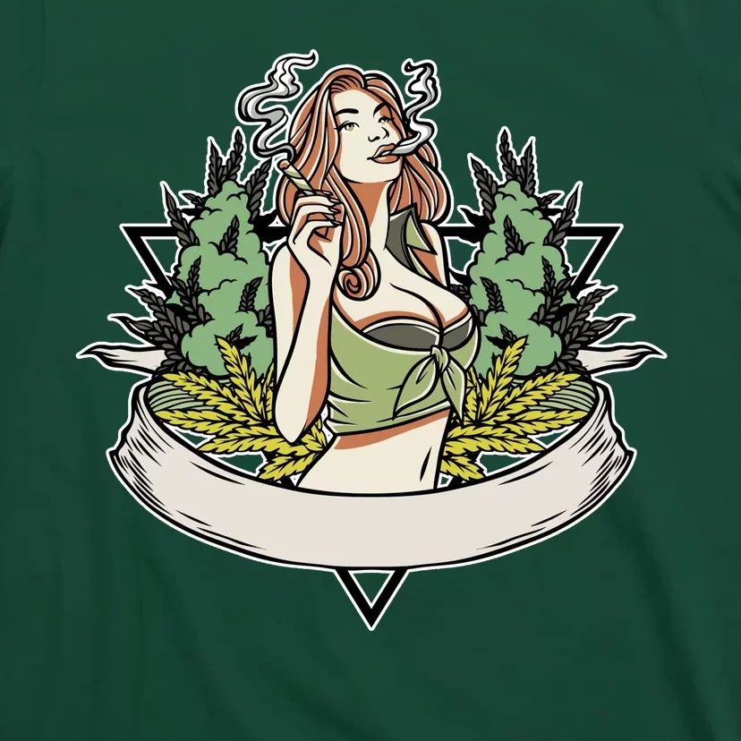 Cannabis Lady Smoking Pot T-Shirt