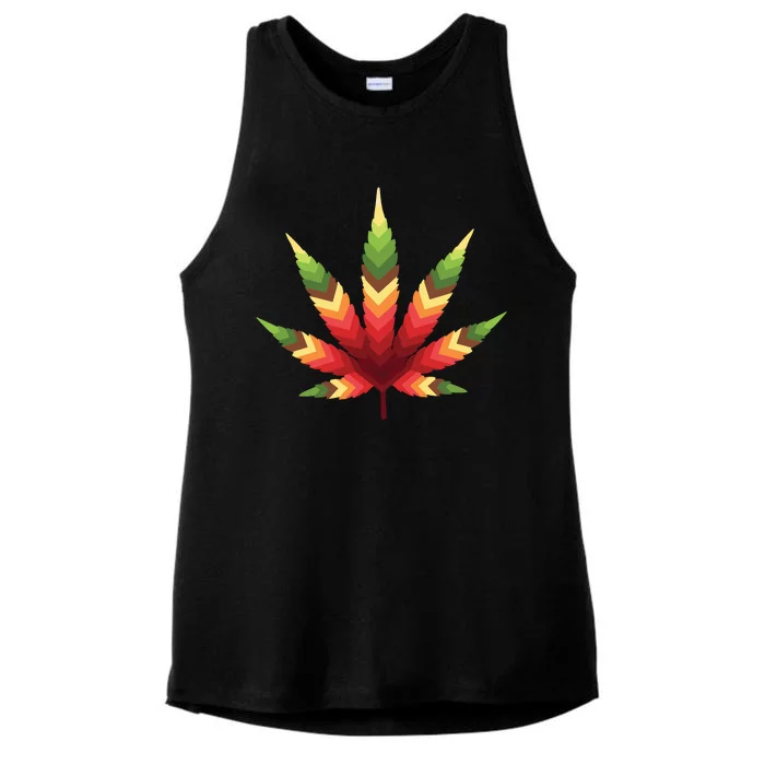 Cannabis Leaf Ladies Tri-Blend Wicking Tank