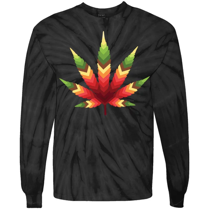 Cannabis Leaf Tie-Dye Long Sleeve Shirt