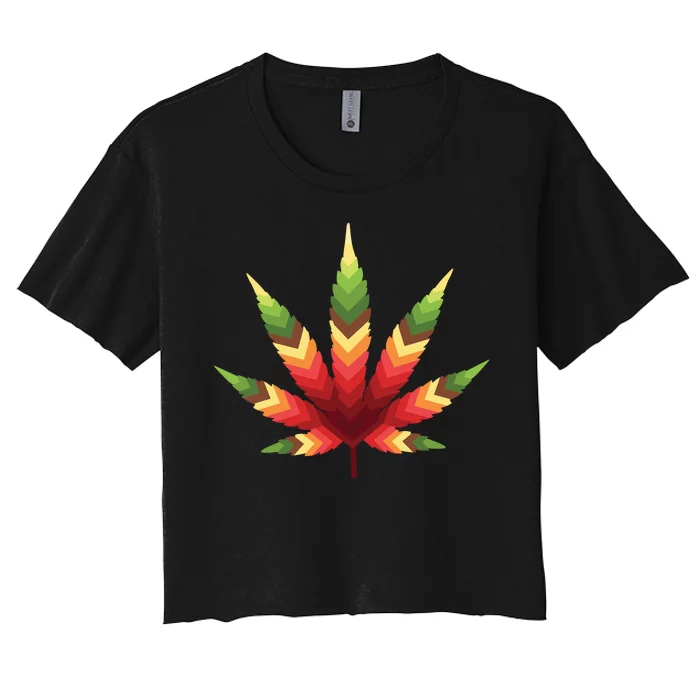 Cannabis Leaf Women's Crop Top Tee