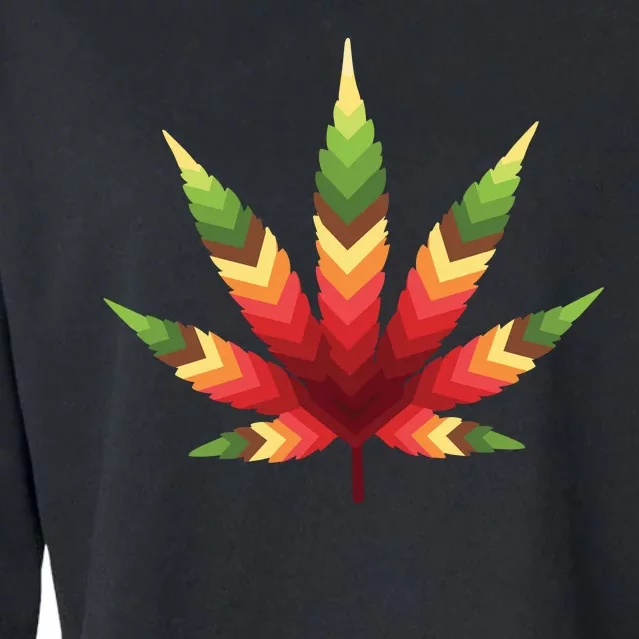 Cannabis Leaf Cropped Pullover Crew