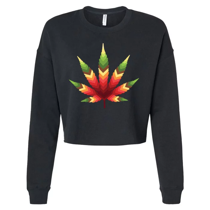 Cannabis Leaf Cropped Pullover Crew