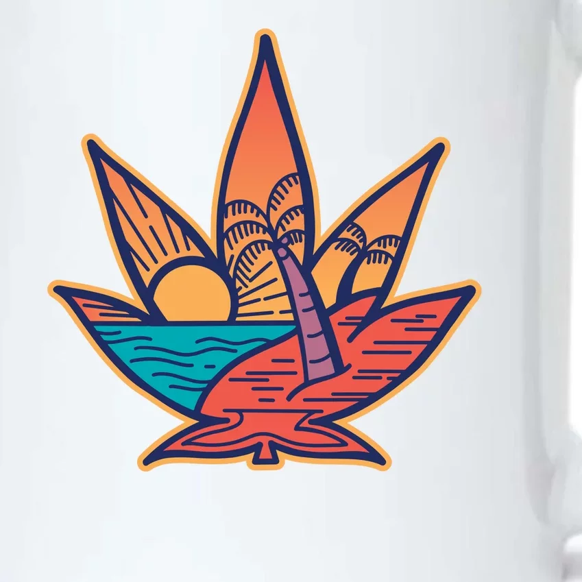 Cannabis Leaf Beach Black Color Changing Mug