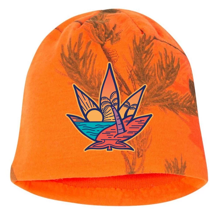 Cannabis Leaf Beach Kati - Camo Knit Beanie