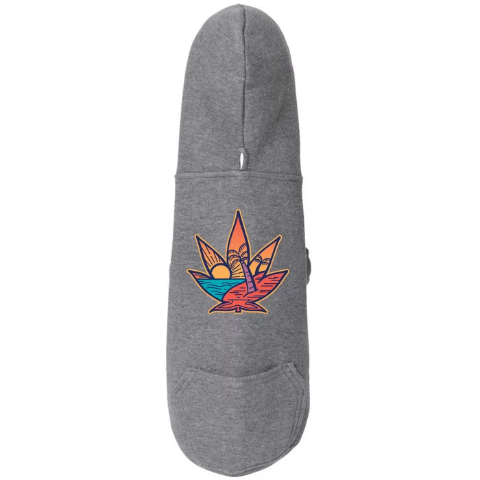 Cannabis Leaf Beach Doggie 3-End Fleece Hoodie