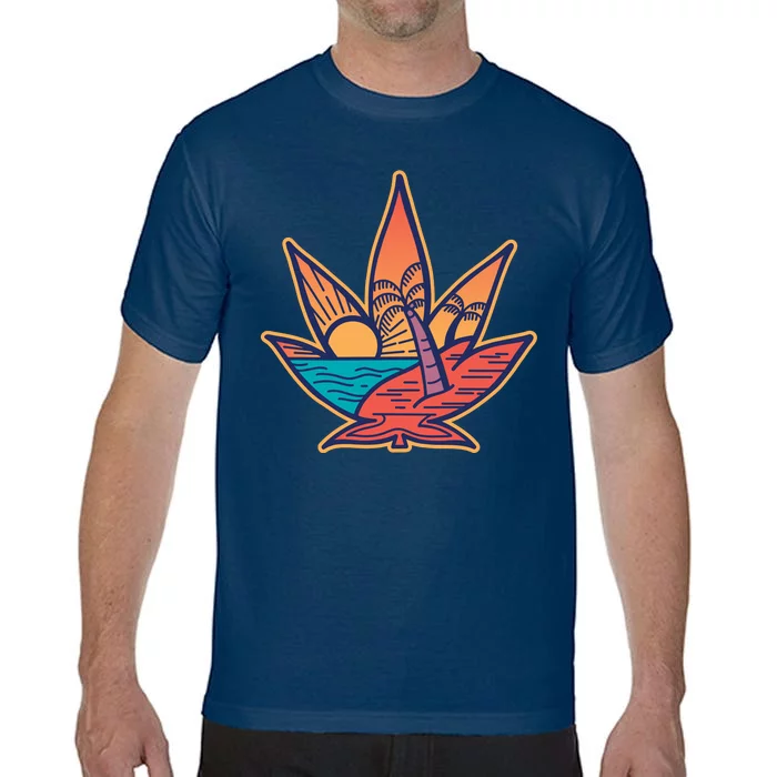 Cannabis Leaf Beach Comfort Colors T-Shirt