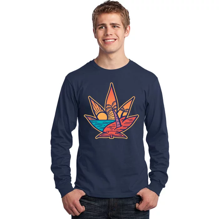 Cannabis Leaf Beach Tall Long Sleeve T-Shirt