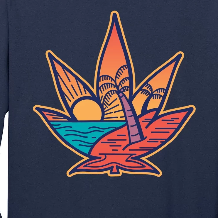 Cannabis Leaf Beach Tall Long Sleeve T-Shirt