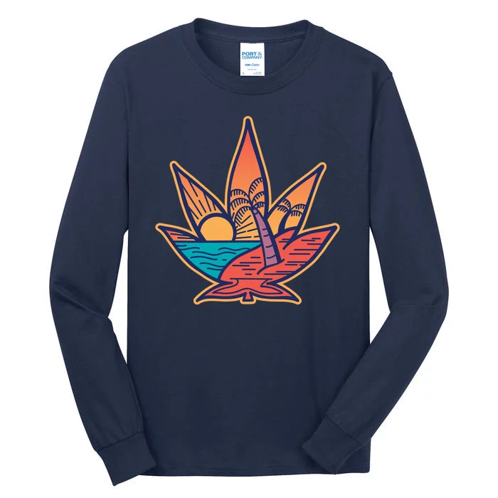 Cannabis Leaf Beach Tall Long Sleeve T-Shirt