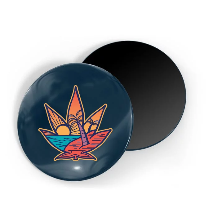 Cannabis Leaf Beach Magnet