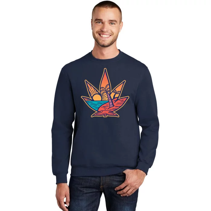 Cannabis Leaf Beach Tall Sweatshirt