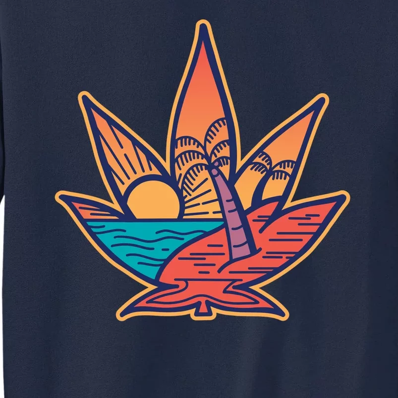 Cannabis Leaf Beach Tall Sweatshirt