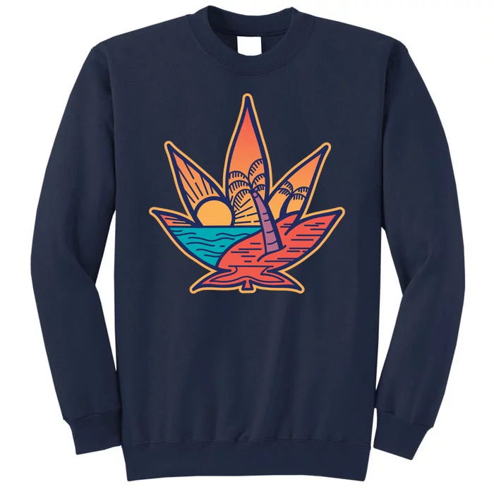 Cannabis Leaf Beach Tall Sweatshirt