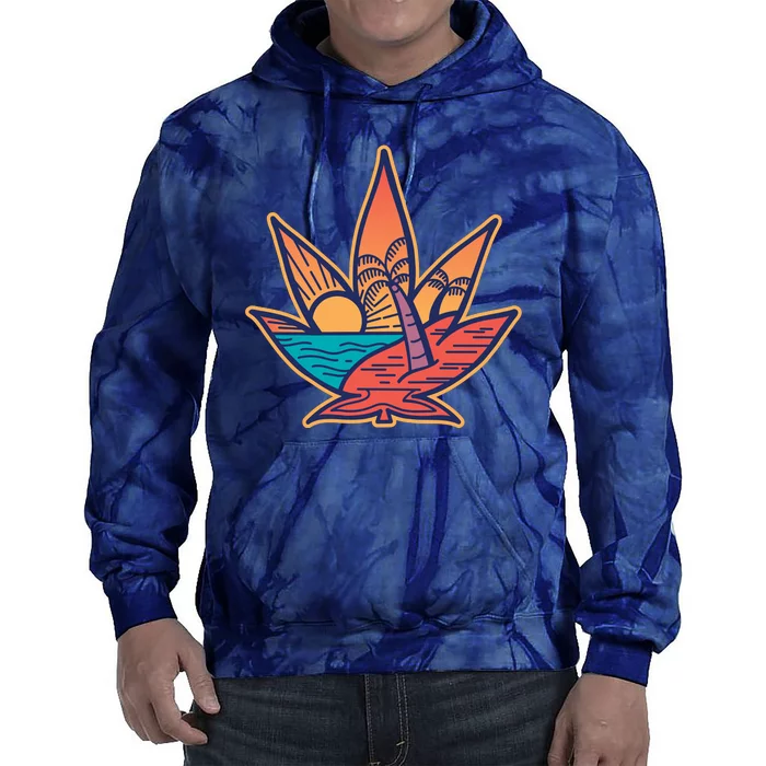 Cannabis Leaf Beach Tie Dye Hoodie