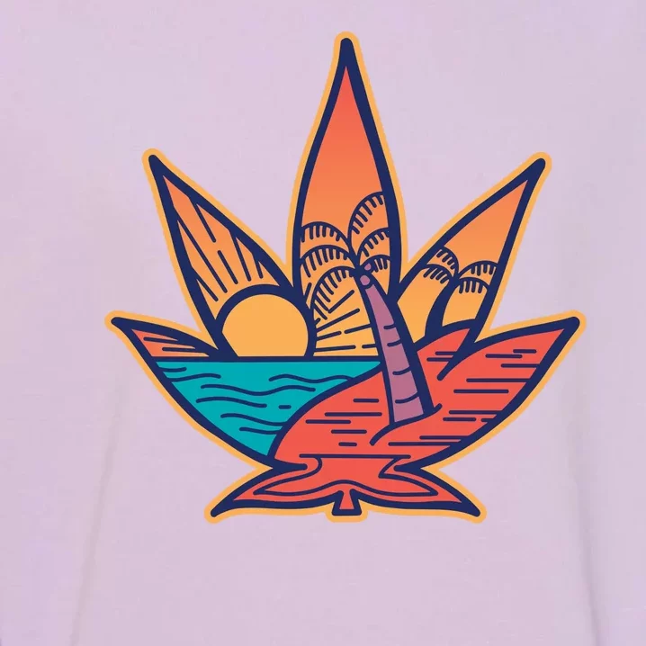 Cannabis Leaf Beach Garment-Dyed Sweatshirt