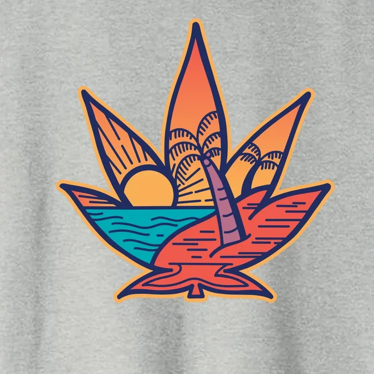 Cannabis Leaf Beach Women's Crop Top Tee