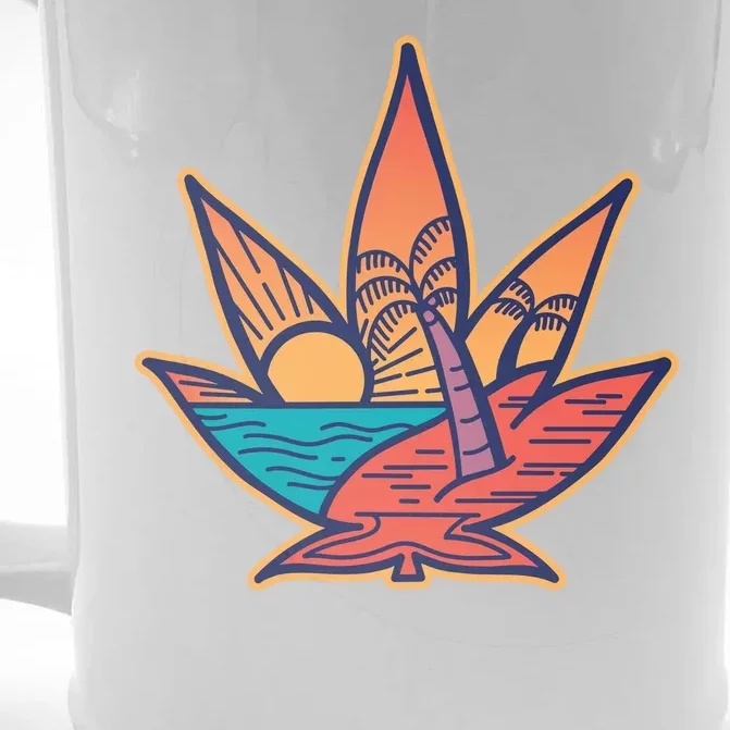 Cannabis Leaf Beach Front & Back Beer Stein