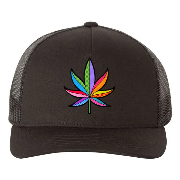 Cannabis Leaf Colorful Patterns Weed Yupoong Adult 5-Panel Trucker Hat