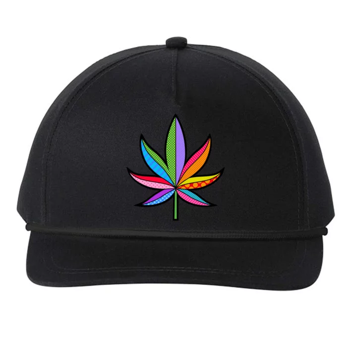 Cannabis Leaf Colorful Patterns Weed Snapback Five-Panel Rope Hat