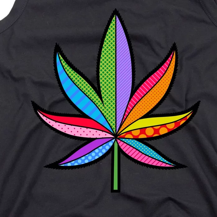 Cannabis Leaf Colorful Patterns Weed Tank Top