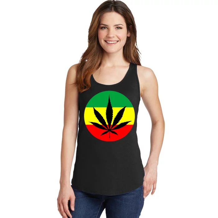 Cannabis Leaf Jamaican Style Ladies Essential Tank