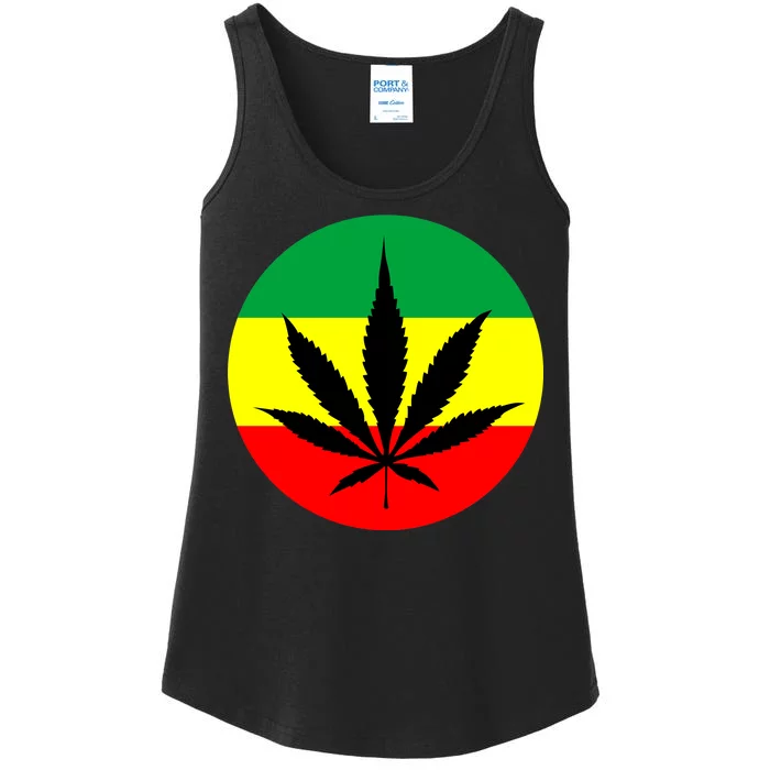 Cannabis Leaf Jamaican Style Ladies Essential Tank