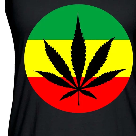 Cannabis Leaf Jamaican Style Ladies Essential Flowy Tank