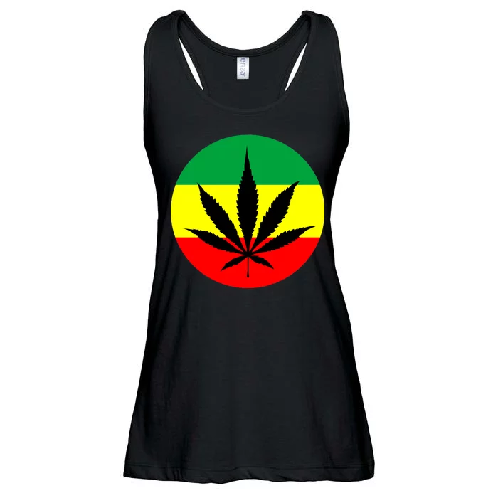 Cannabis Leaf Jamaican Style Ladies Essential Flowy Tank