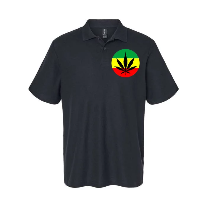 Cannabis Leaf Jamaican Style Softstyle Adult Sport Polo