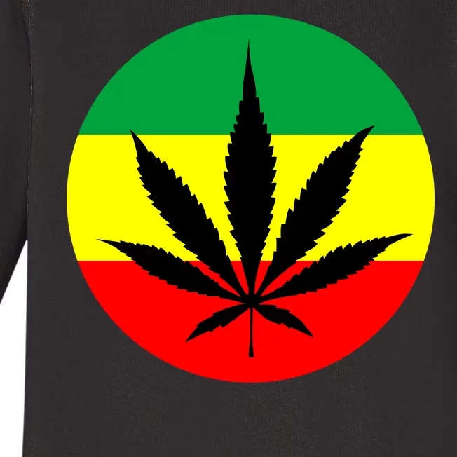 Cannabis Leaf Jamaican Style Baby Long Sleeve Bodysuit