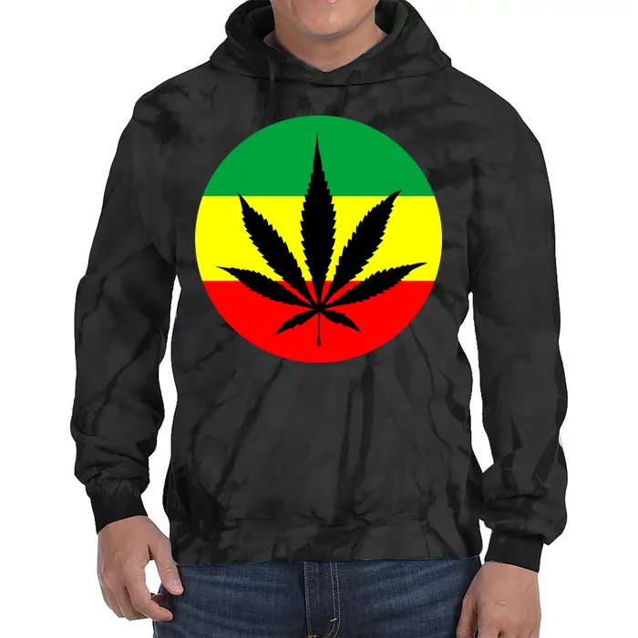 Cannabis Leaf Jamaican Style Tie Dye Hoodie