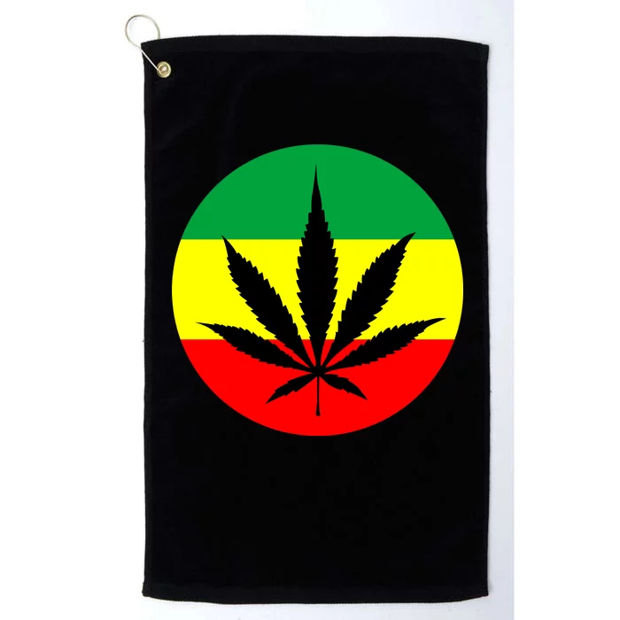 Cannabis Leaf Jamaican Style Platinum Collection Golf Towel