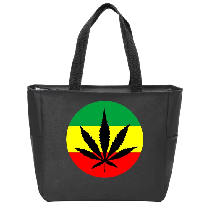 Cannabis Leaf Jamaican Style Zip Tote Bag