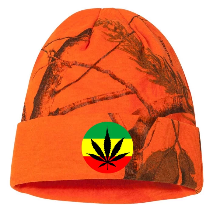 Cannabis Leaf Jamaican Style Kati - 12in Camo Beanie