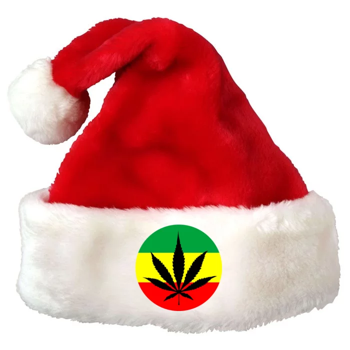 Cannabis Leaf Jamaican Style Premium Christmas Santa Hat