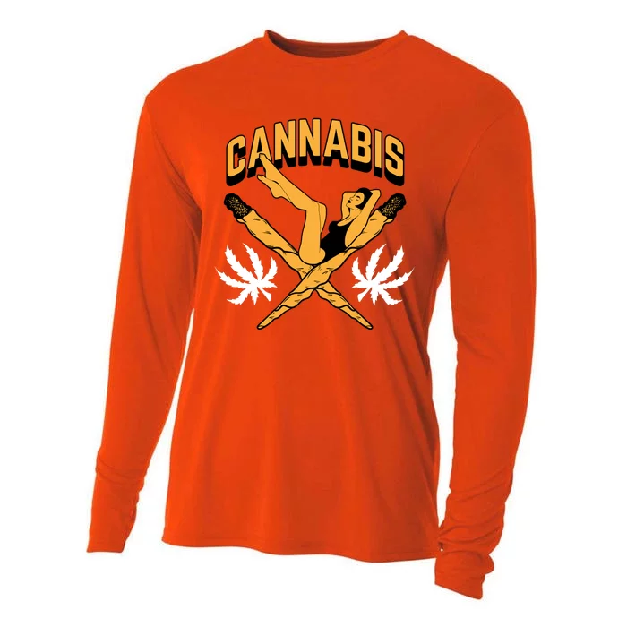 Cannabis Marijuana Joint Hammock Cooling Performance Long Sleeve Crew