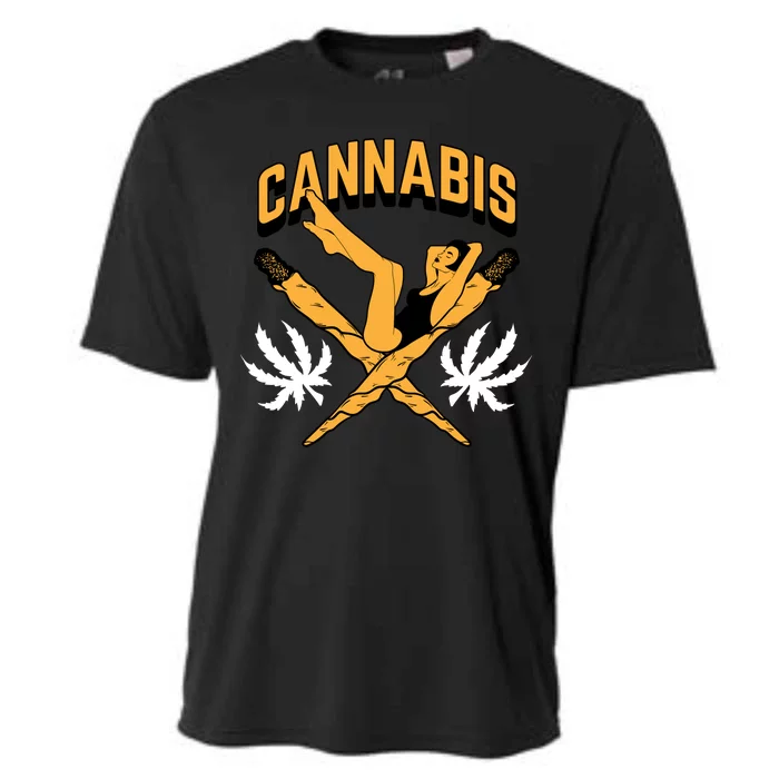 Cannabis Marijuana Joint Hammock Cooling Performance Crew T-Shirt