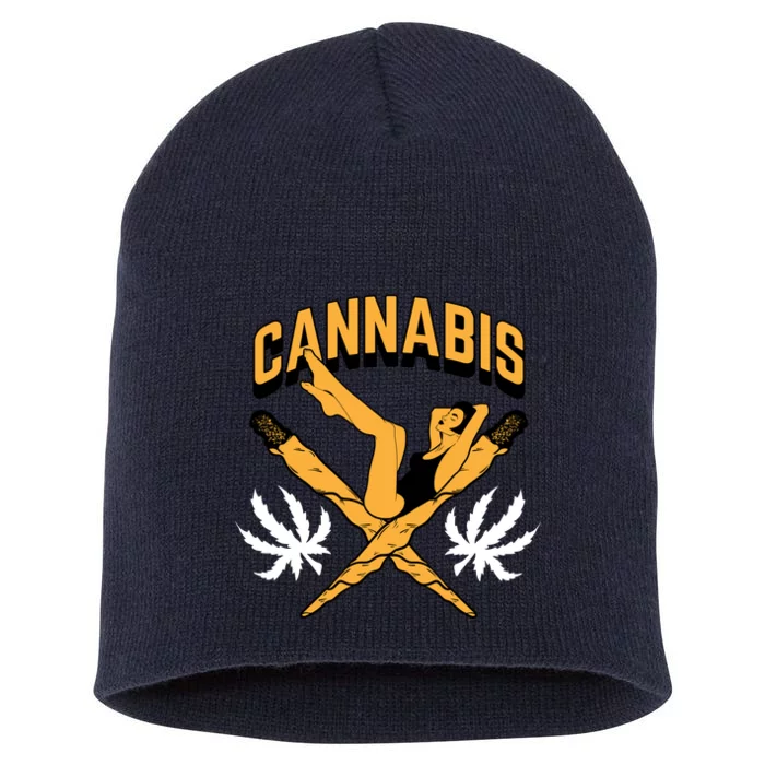 Cannabis Marijuana Joint Hammock Short Acrylic Beanie