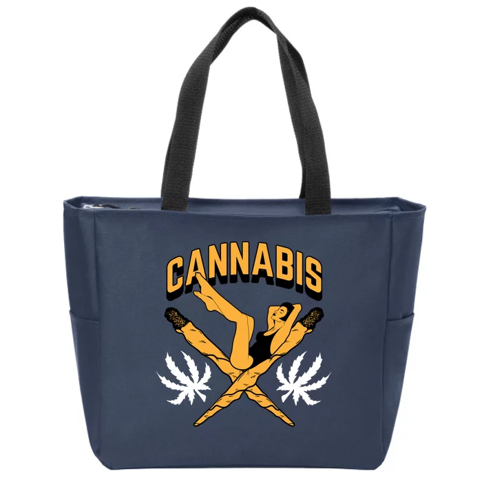 Cannabis Marijuana Joint Hammock Zip Tote Bag